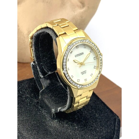 Citizen Women's Watch ER0222-56D Mother of Pearl White Dial Gold Quartz 30mm - Picture 13 of 13